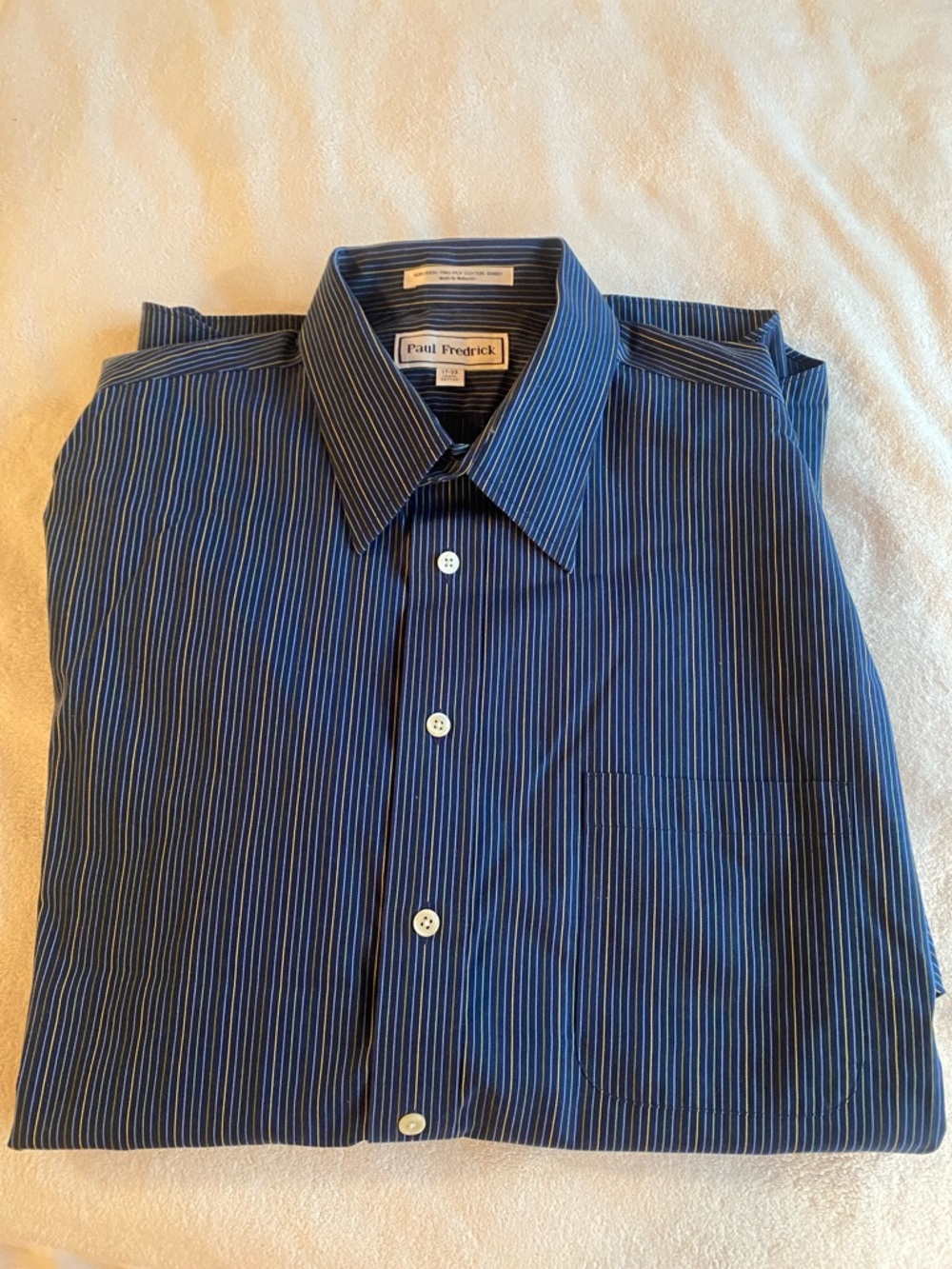 Paul Fredrick Cufflink sleeve Non-iron Two-ply cotton dooby dress shirt